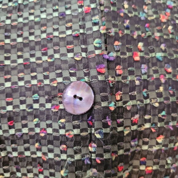 Chicos Womens Green Multicolor Textured Button-Up Jacket Size 2 - Picture 3 of 8